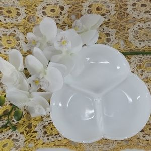 HOBNAIL MILK GLASS CANDY DISH